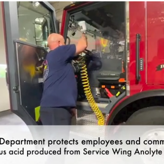 Tulsa Fire Department uses Hypochlorous Acid produced from their Service Wing Anolyte Generator to keep employees and community safe!