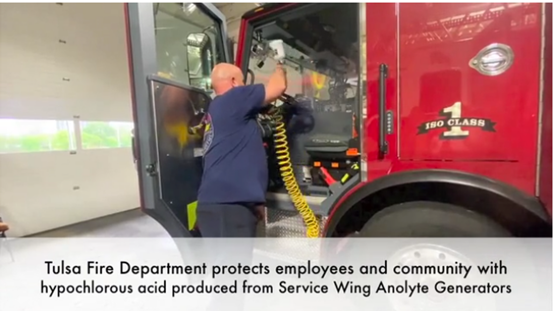Tulsa Fire Department uses Hypochlorous Acid produced from their Service Wing Anolyte Generator to keep employees and community safe!