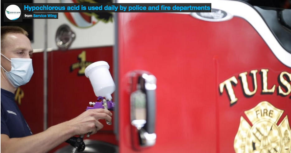 Hypochlorous acid is used daily by police and fire departments